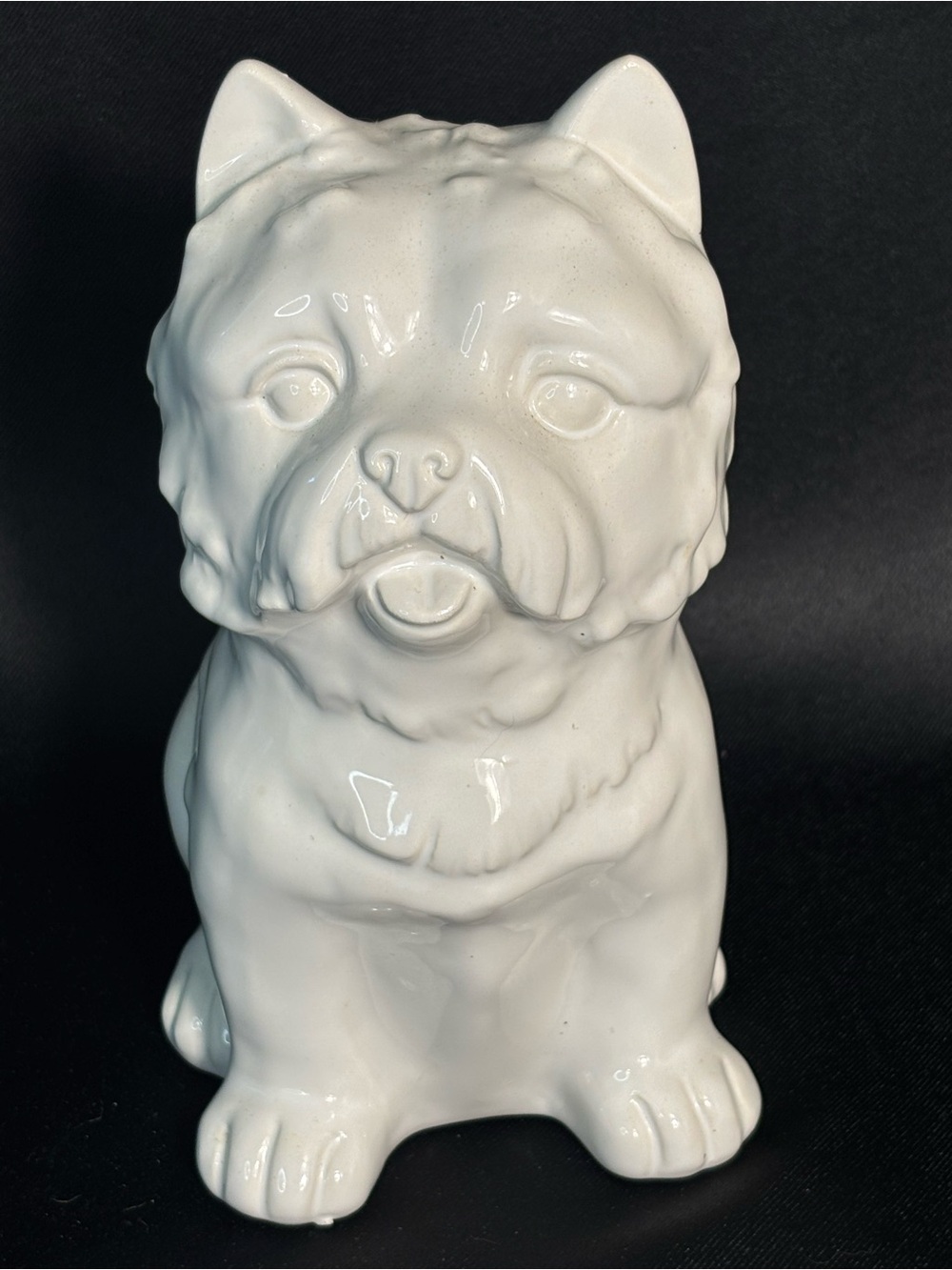 Westie Ceramic Dog Piggy Coin Bank White w/plug & coin slot 8.5” Tall Figural